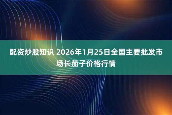 配资炒股知识 2026年1月25日全国主要批发市场长茄子价格行情